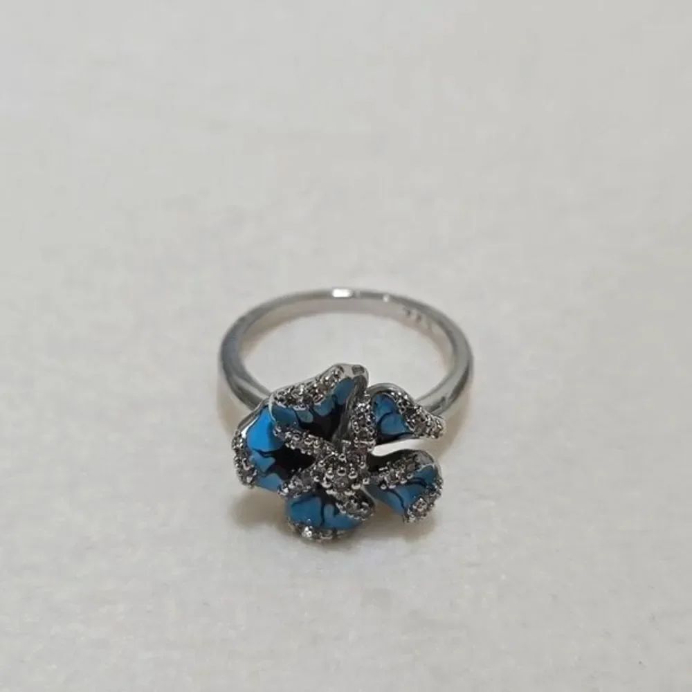 Sterling Silver Pansy Cocktail Ring